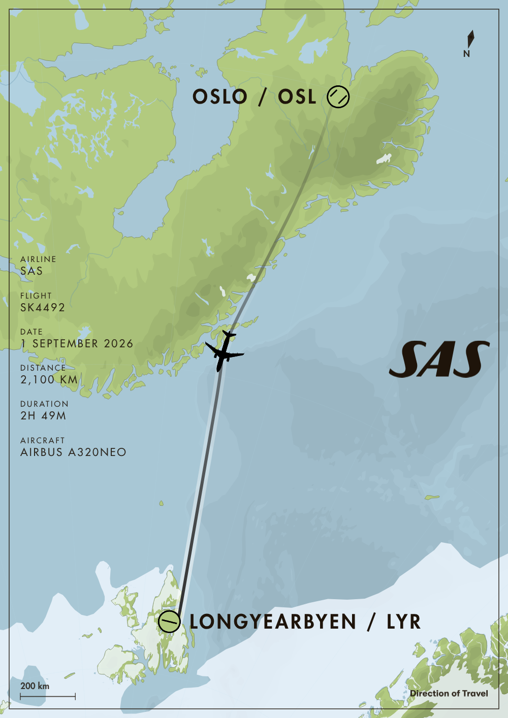 Oslo to Longyearbyen